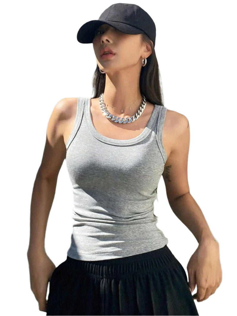 Stickad ärmlös Camisole Tank Top för kvinnor