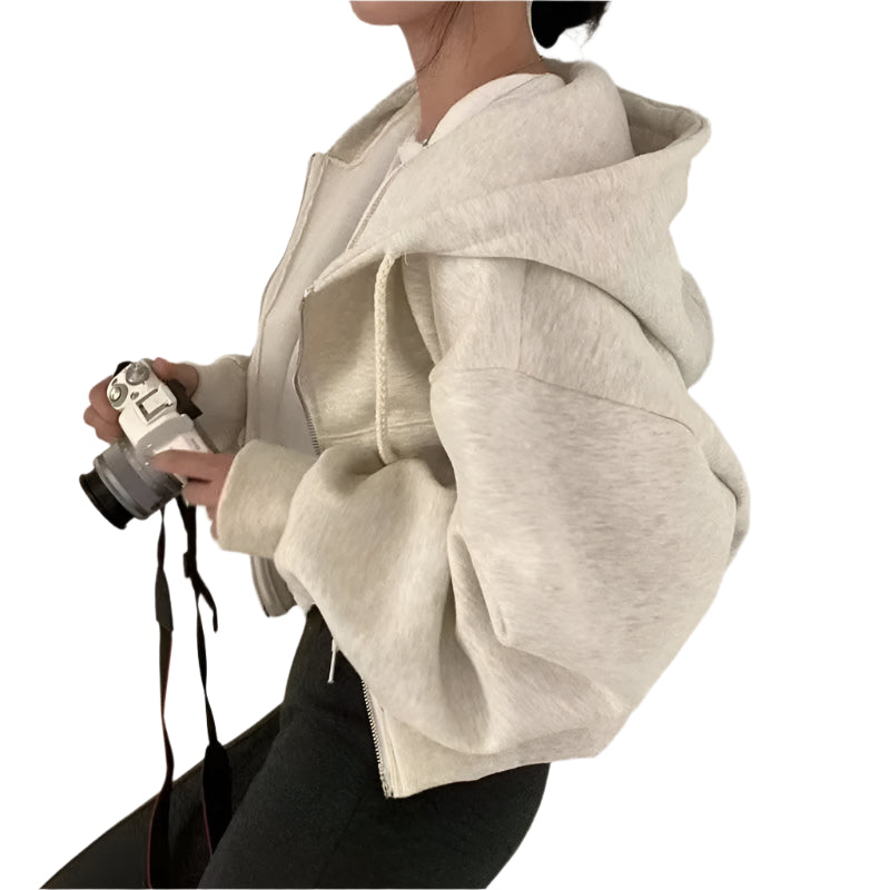 Överdimensionerad Crop Top Hoodie för kvinnor