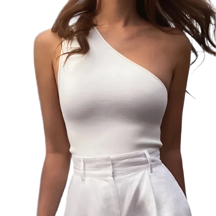 Sport Crop Tank Top för kvinnor med en axel