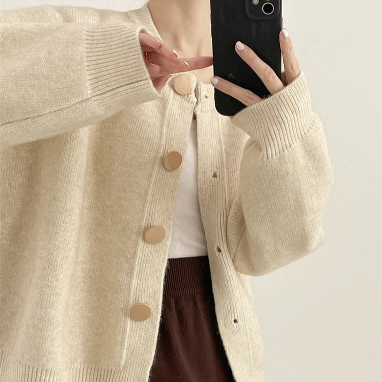 Stickad lös cardigan för kvinnor