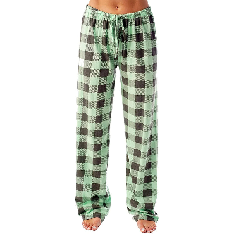 Rutig pyjamas med tryck för kvinnor