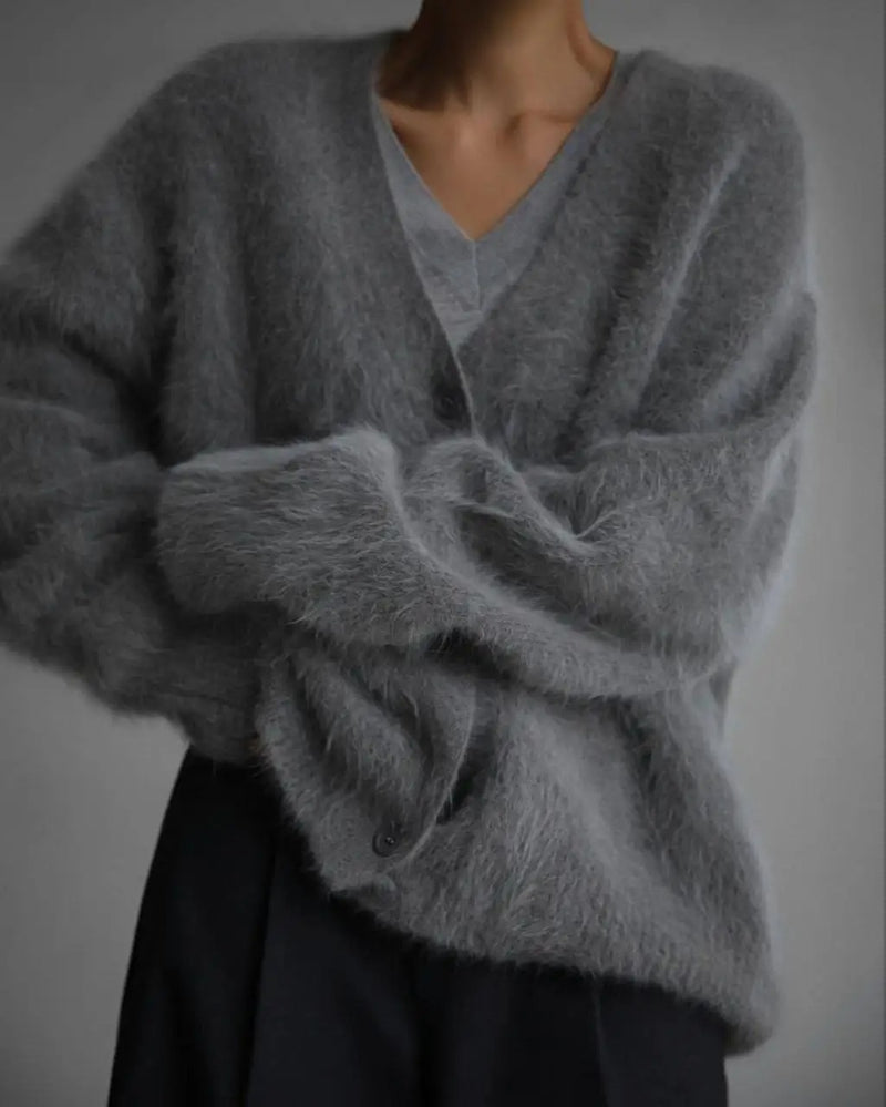 Mjuk stickad cardigan för kvinnor
