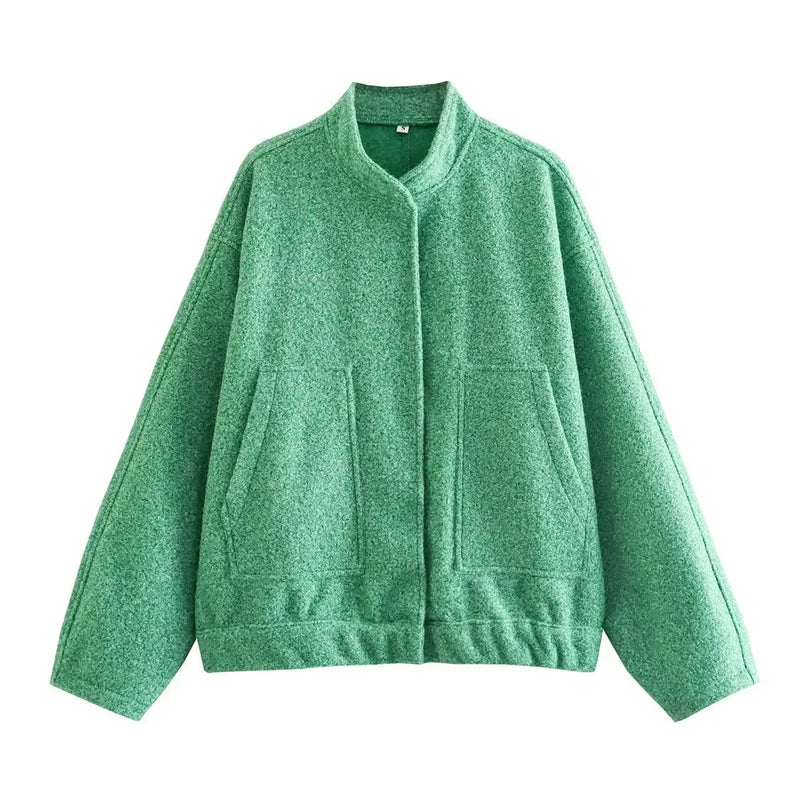 Oversized bomberjacka i tweed för kvinnor