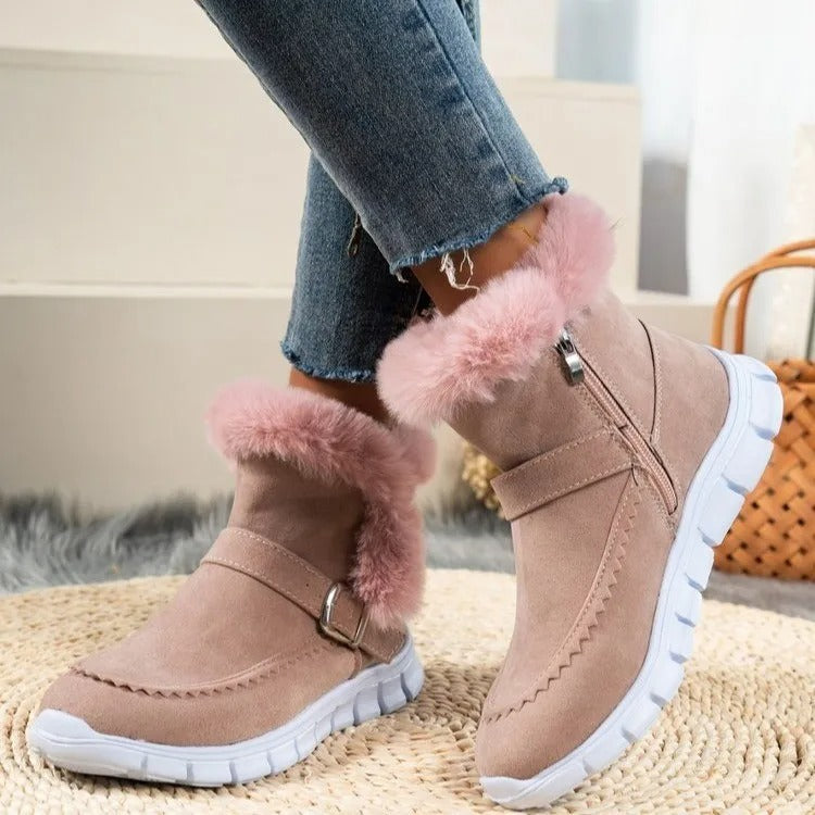 Chelsea Boots i päls för kvinnor