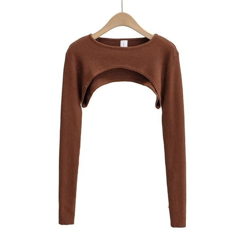 Mjukt Stickad Crop Top för kvinnor