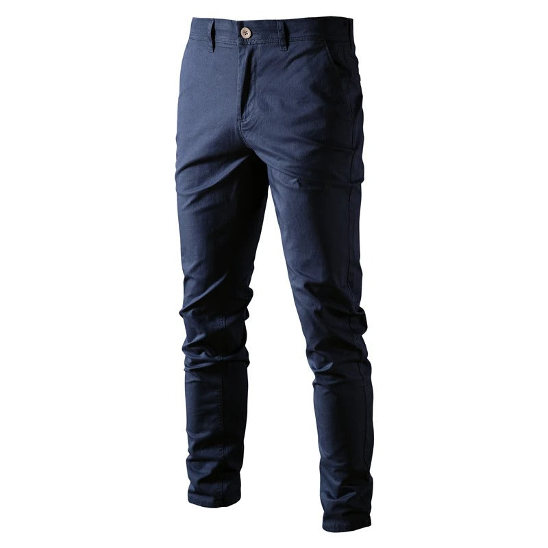 Slim fit-byxor i bomull för herr