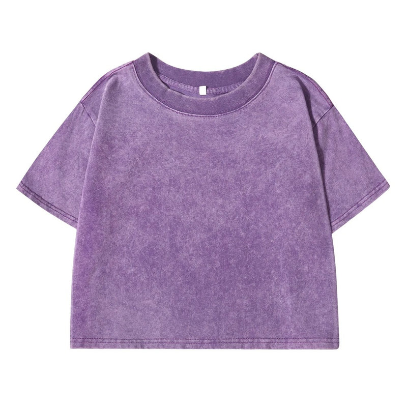Enfärgad Slim Washed T-shirt för kvinnor
