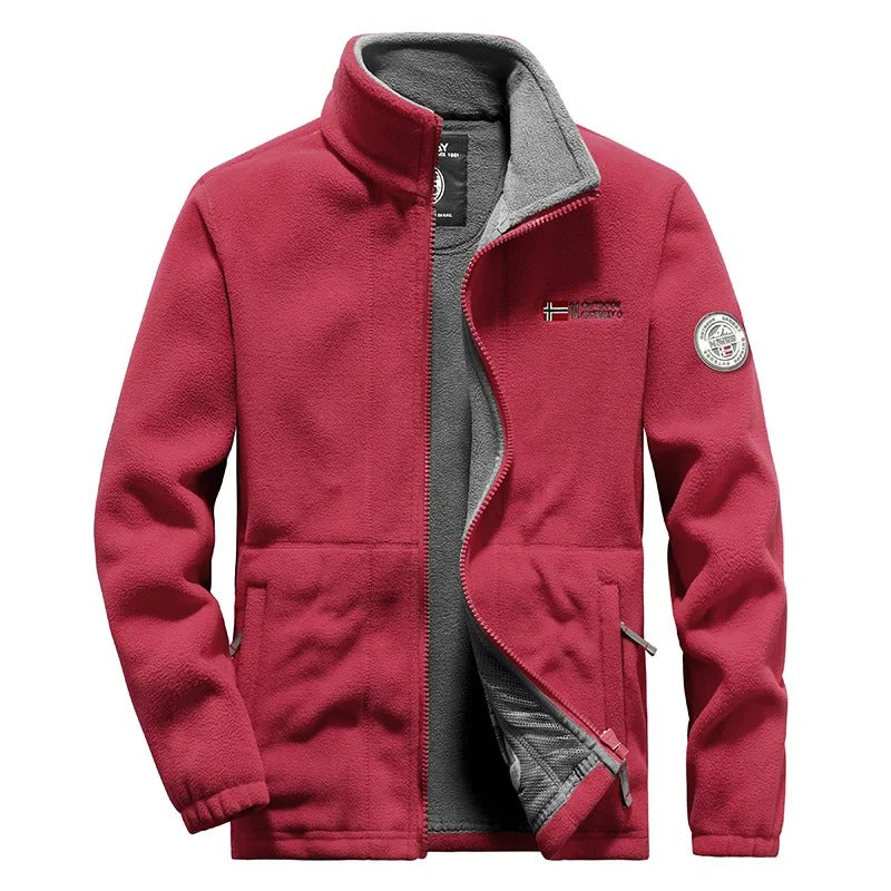 Tjock Polar Fleece Jacka för män