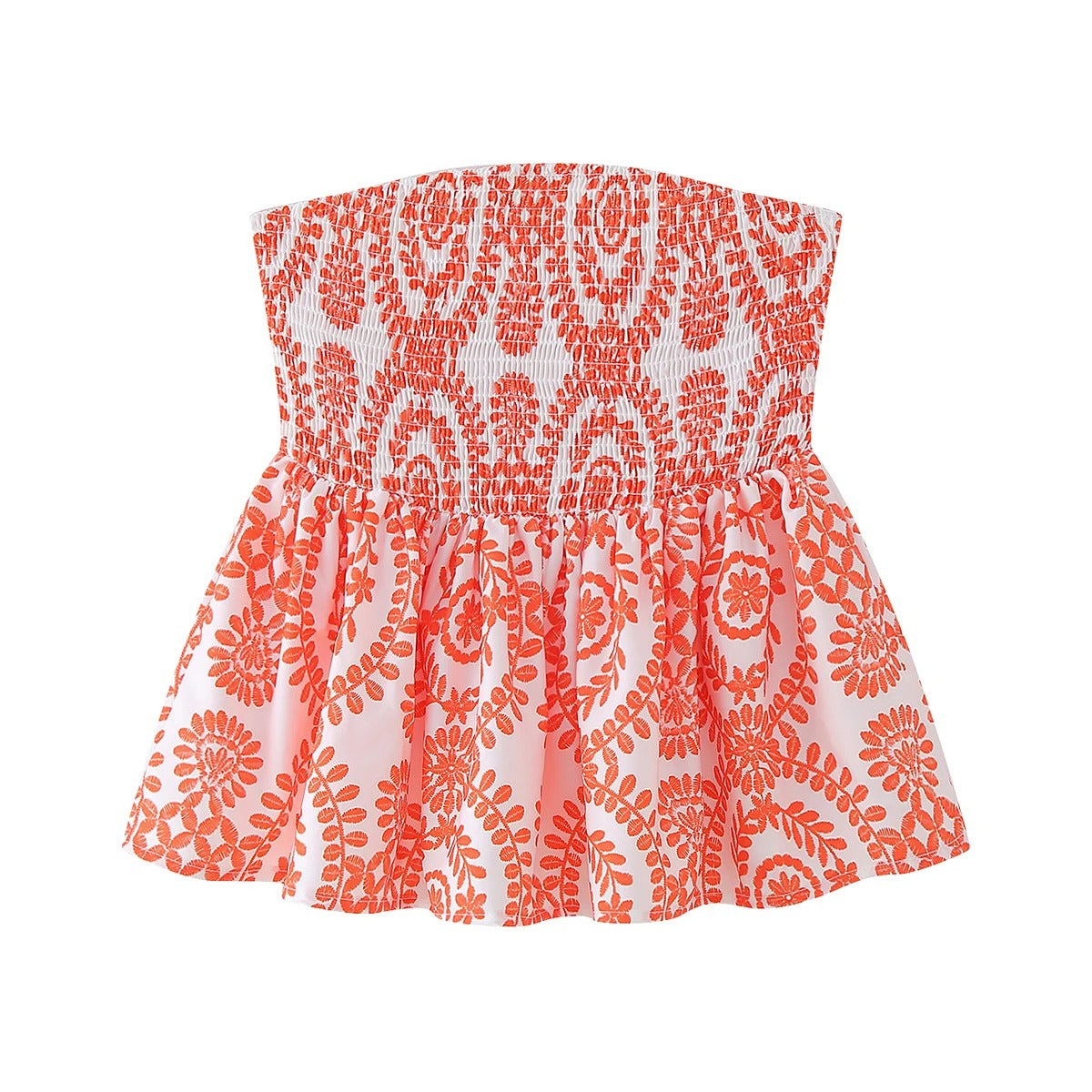 Blommönster Rufsig Crop Top