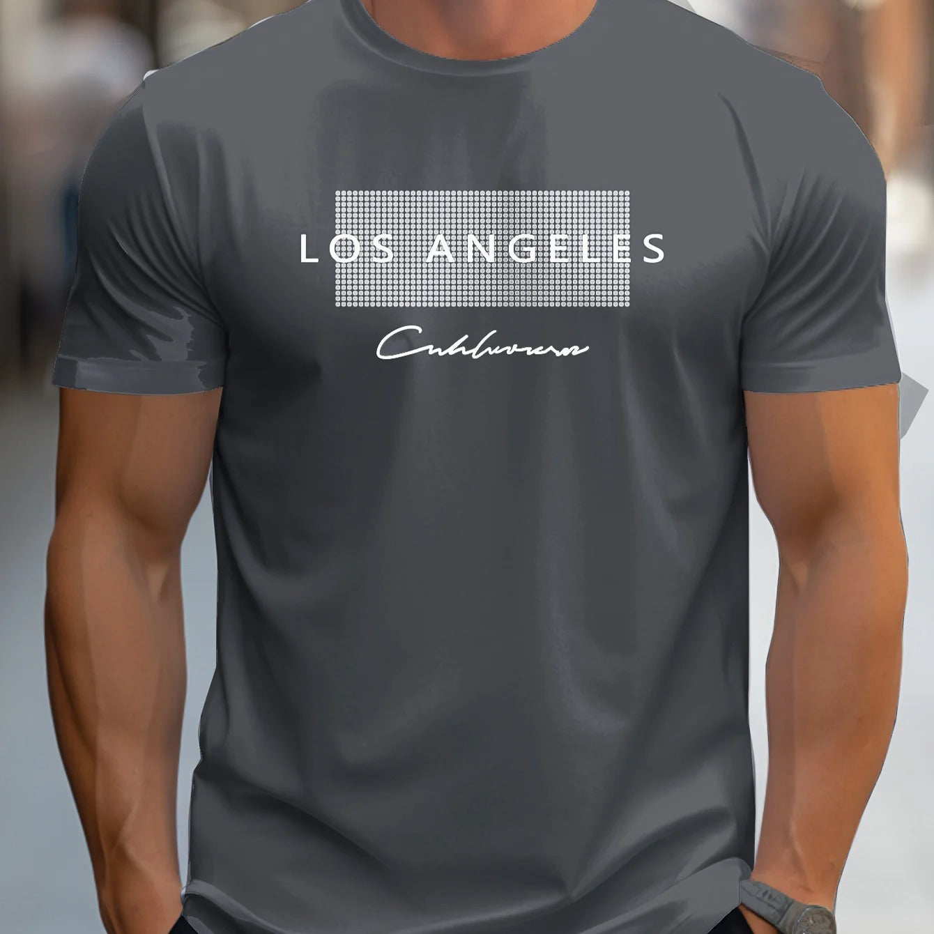 Herr-T-shirt med tryck från Los Angeles