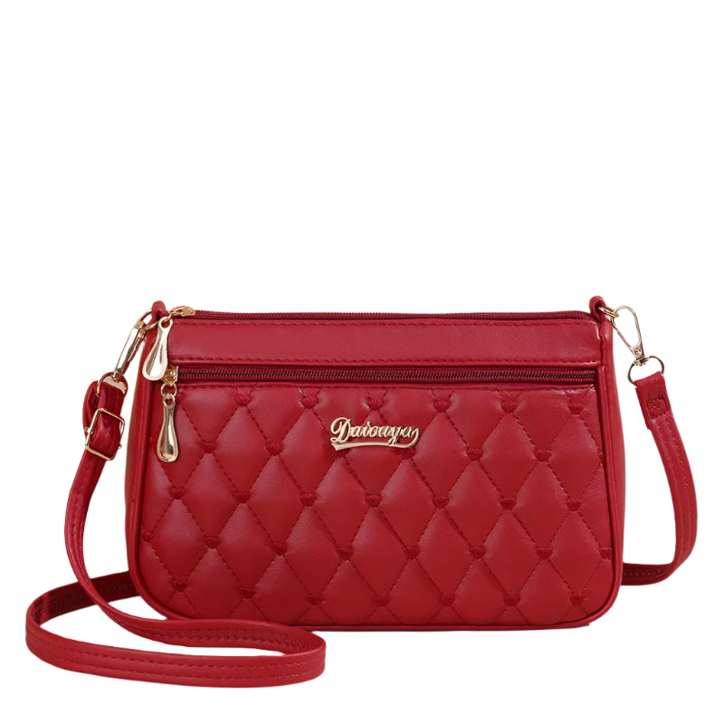 Broderad crossbody-väska i PU-läder för kvinnor