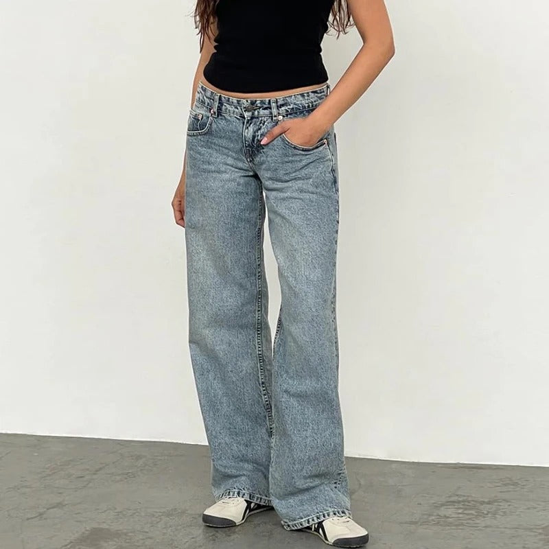 Baggy boyfriend-jeans för kvinnor