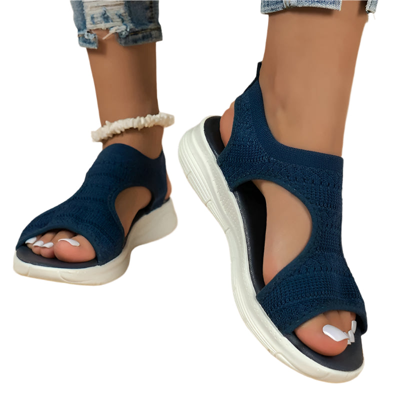 Wedge-sandaler med plattform i mesh för kvinnor