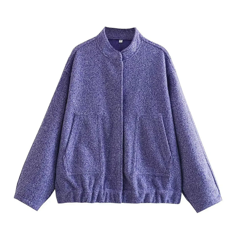 Oversized bomberjacka i tweed för kvinnor
