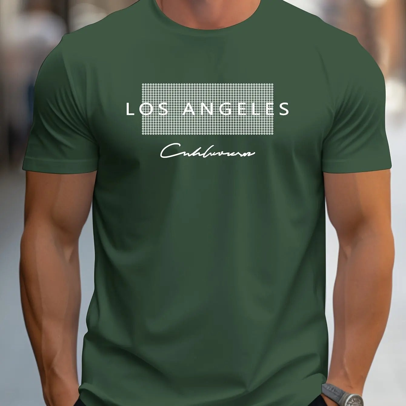 Herr-T-shirt med tryck från Los Angeles