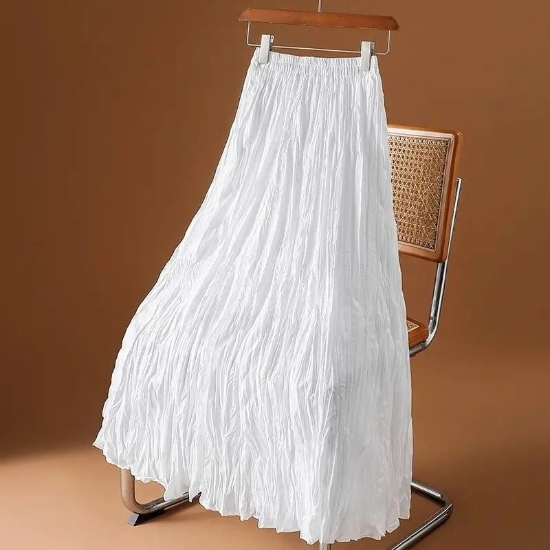 Satinveckad Maxikjol för kvinnor