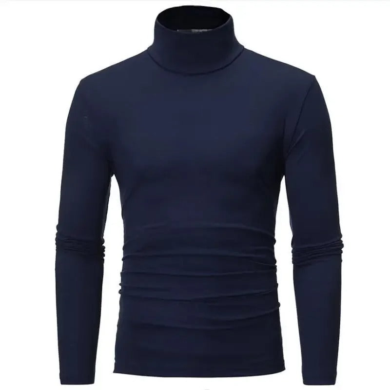 Thermal Slim Fit Vintertopp med hög hals för män