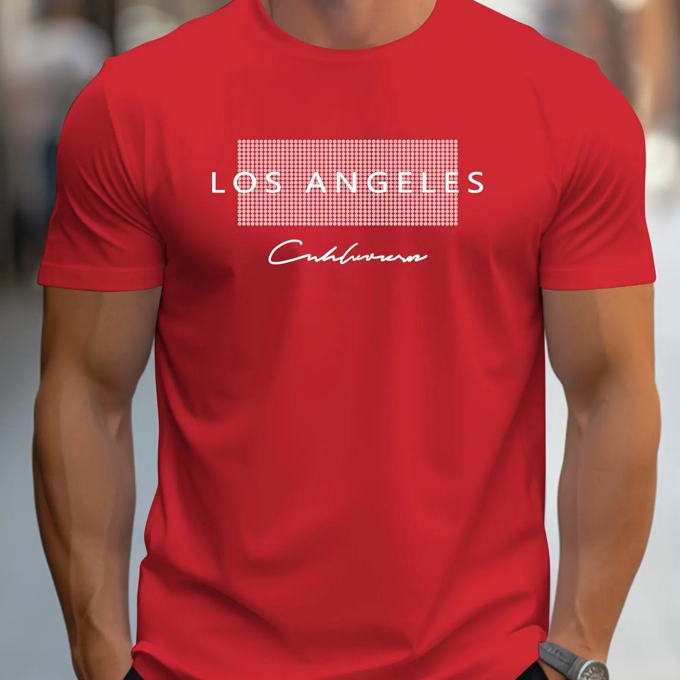 Herr-T-shirt med tryck från Los Angeles