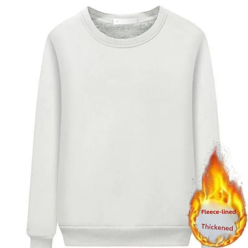 Fleecefodrad sweatshirt med rund hals för kvinnor