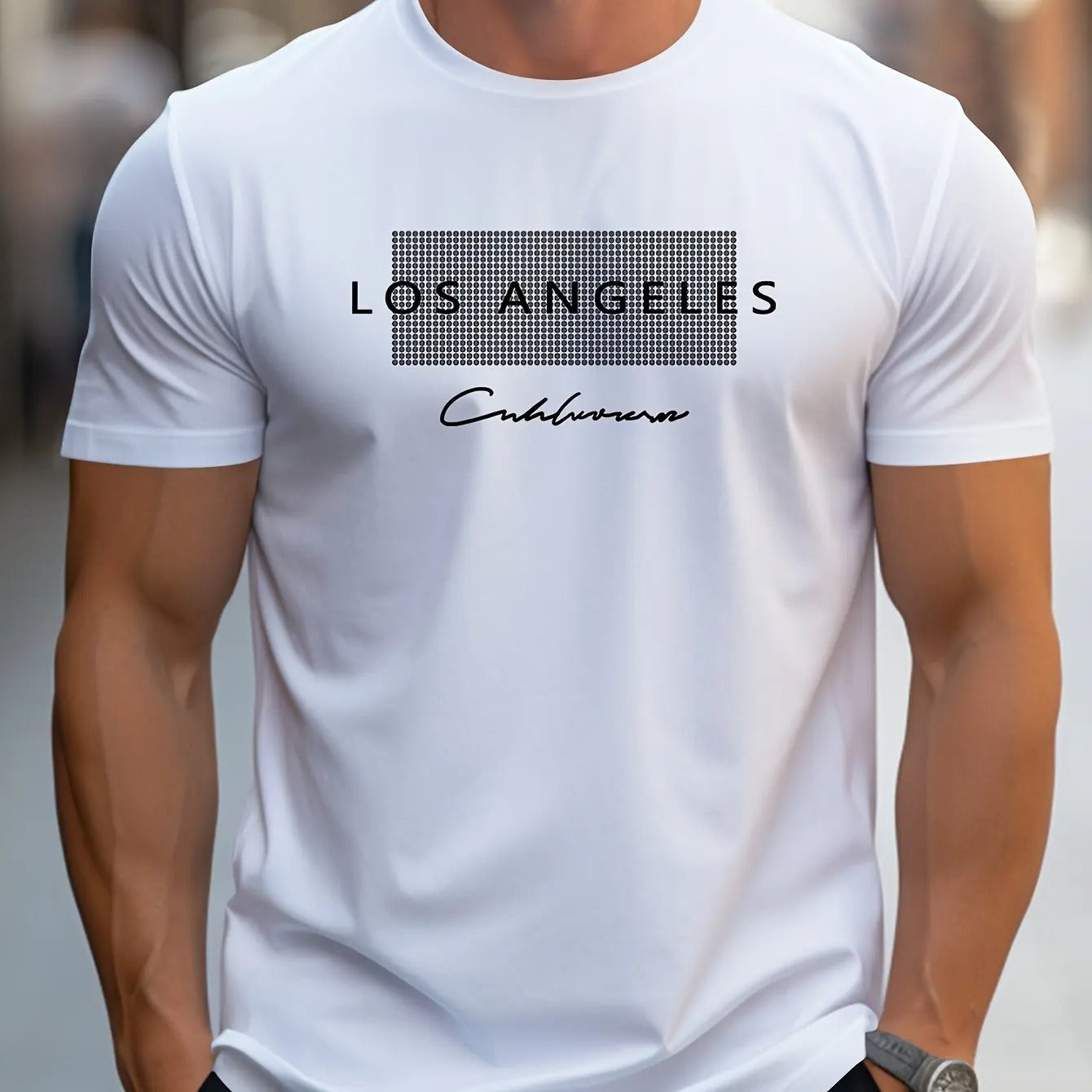 Herr-T-shirt med tryck från Los Angeles