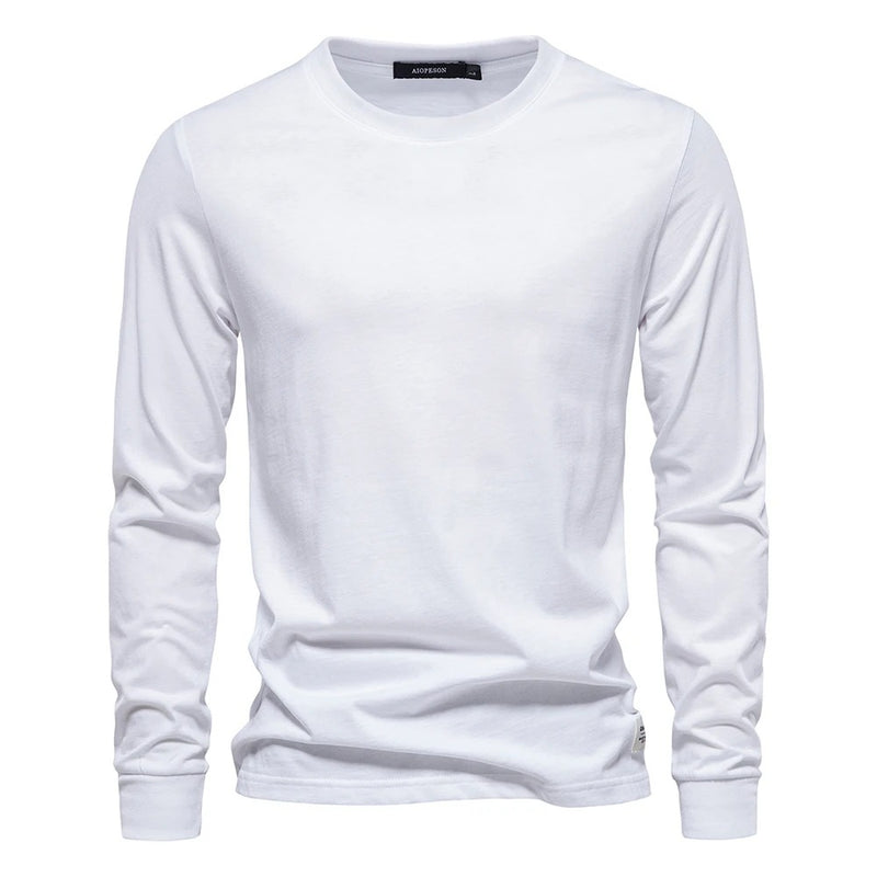 Enfärgad långärmad t-shirt för män