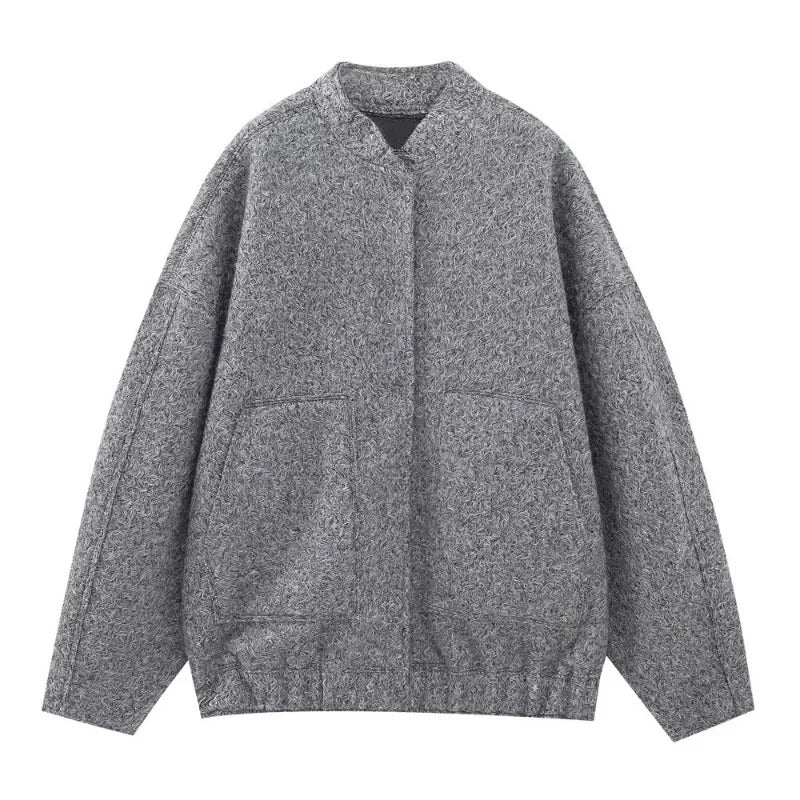Oversized bomberjacka i tweed för kvinnor