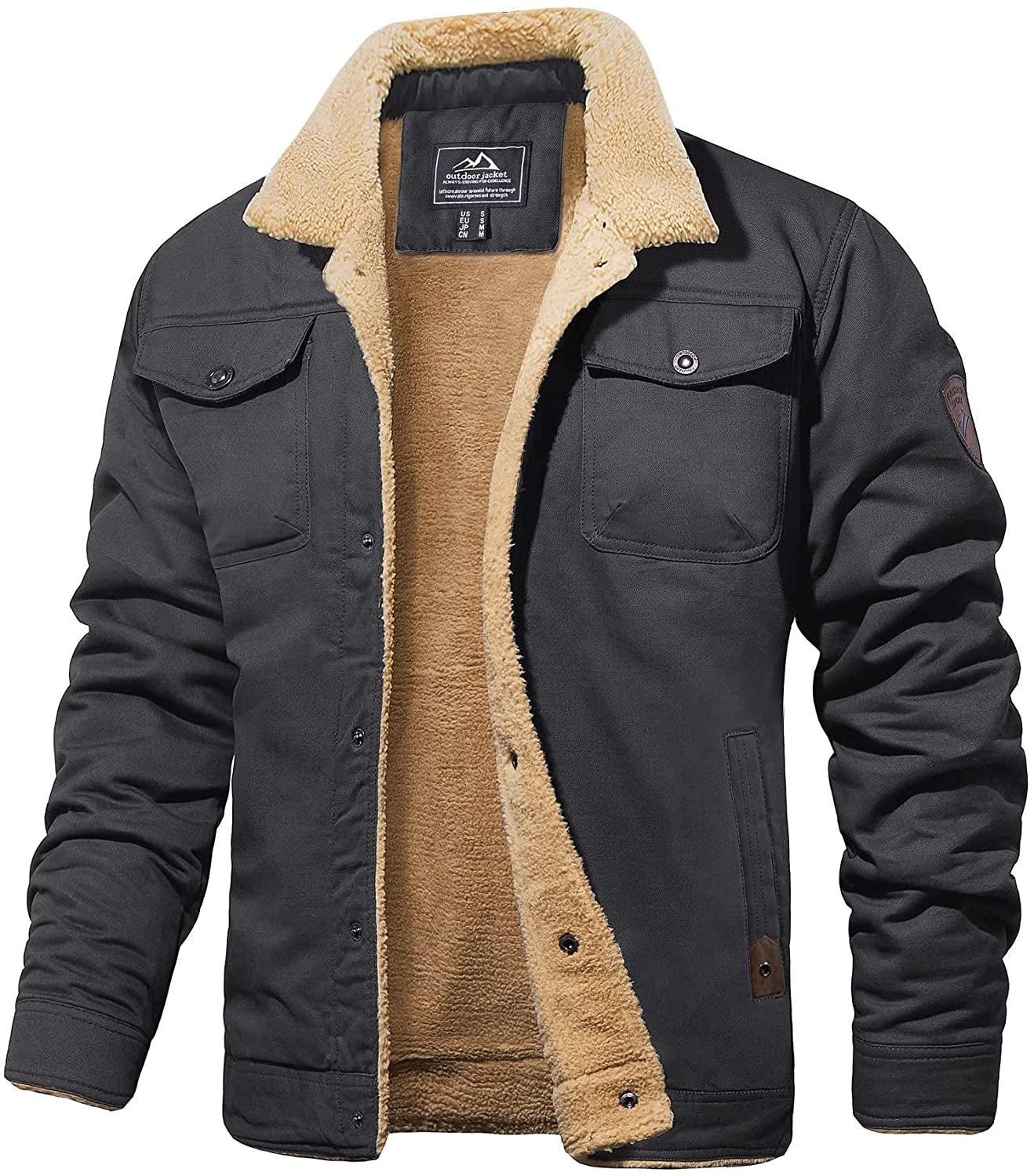 Herr Vinterjacka Sherpa-foder Vattenavvisande Robust Design
