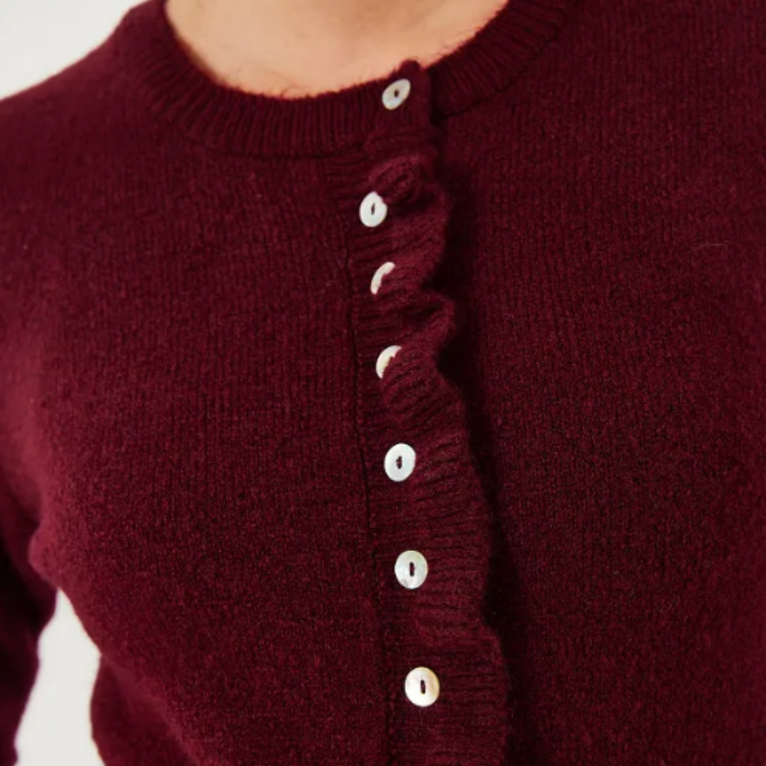 Texturerad stickad cardigan för kvinnor