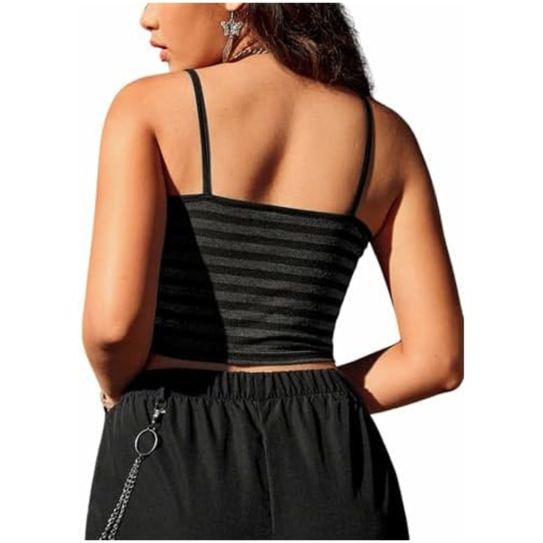 Kort topp med spaghettiband för kvinnor