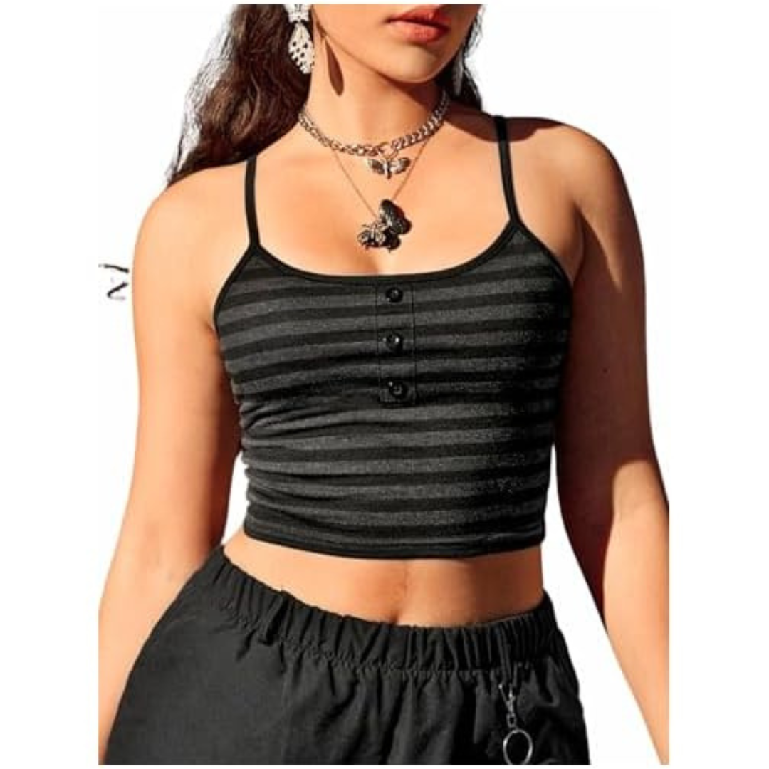 Kort topp med spaghettiband för kvinnor