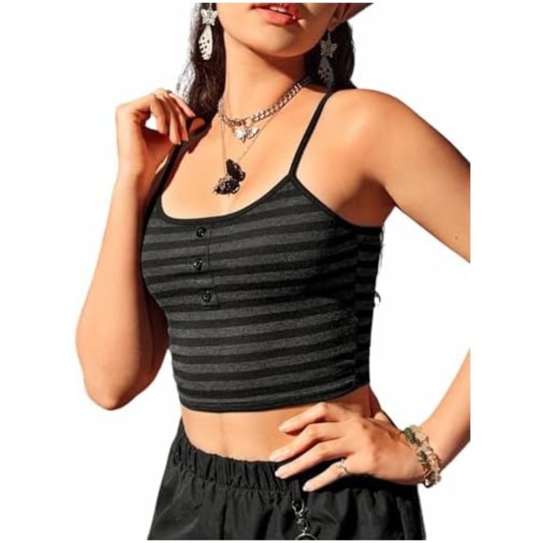 Kort topp med spaghettiband för kvinnor
