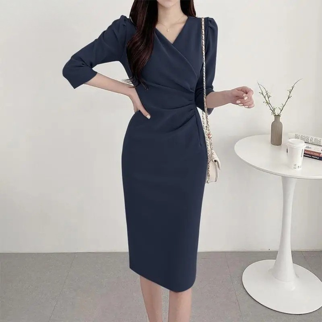 V-ringad bodycon-sundress för kvinnor