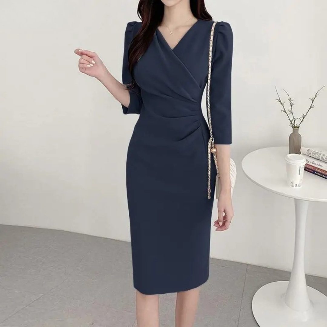 V-ringad bodycon-sundress för kvinnor