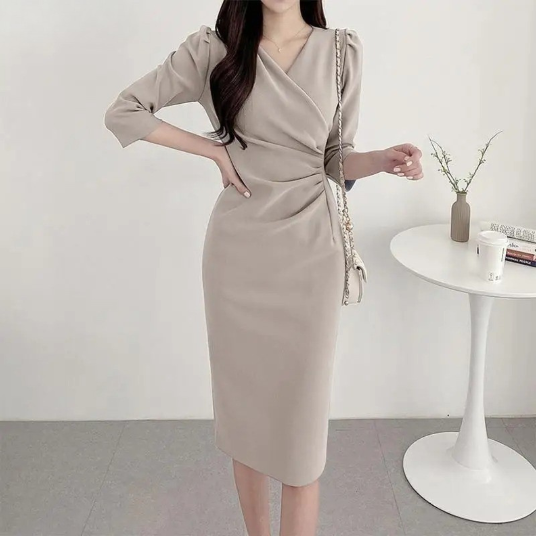 V-ringad bodycon-sundress för kvinnor