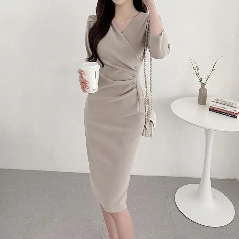 V-ringad bodycon-sundress för kvinnor