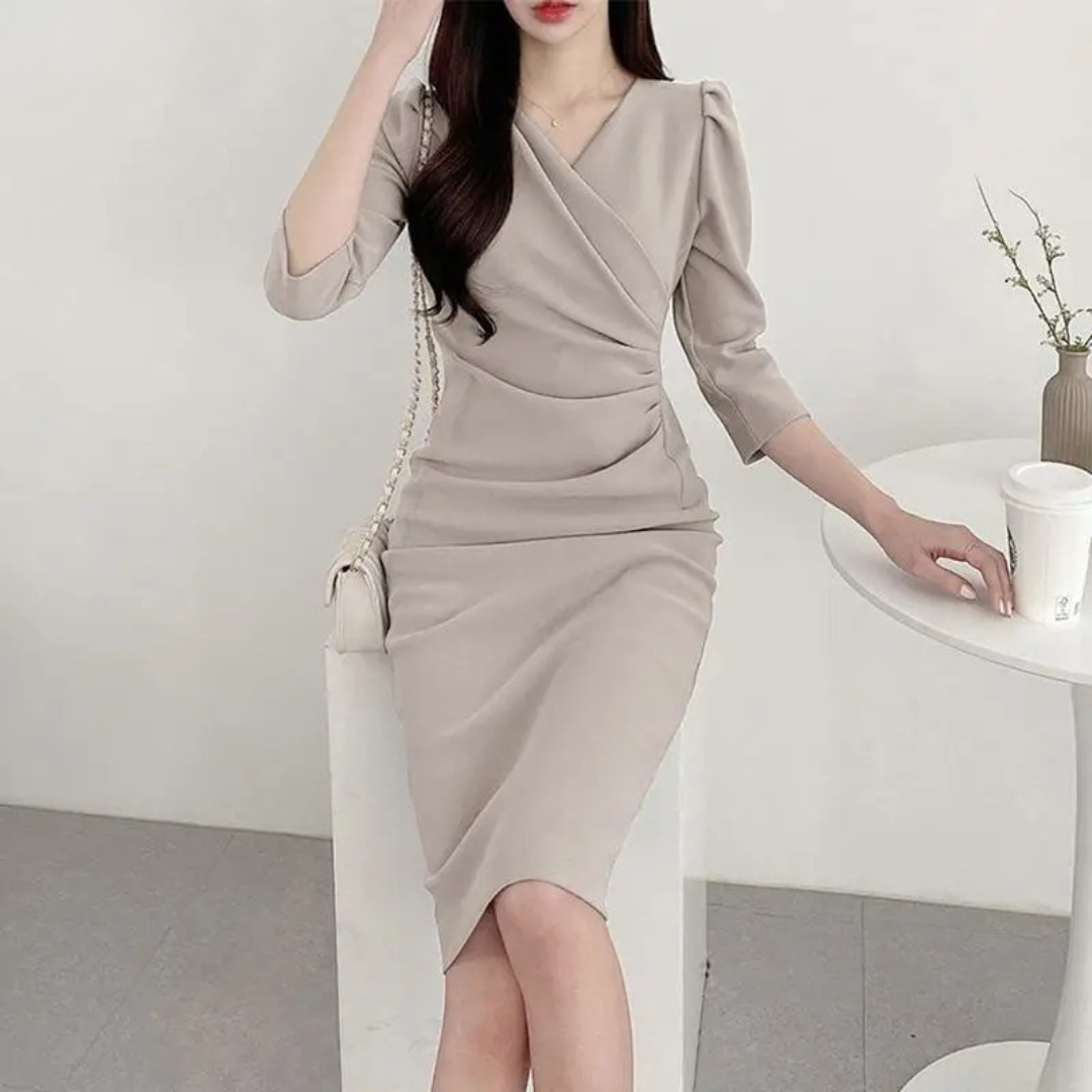 V-ringad bodycon-sundress för kvinnor