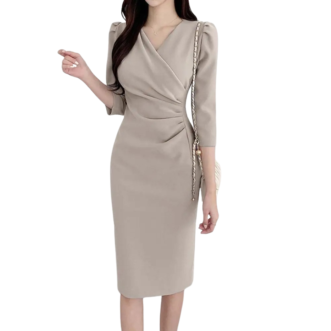 V-ringad bodycon-sundress för kvinnor