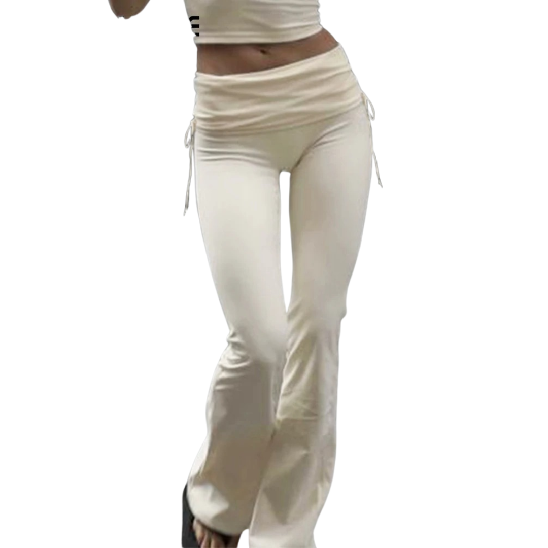 Smala lågmidjade flare-byxor för kvinnor