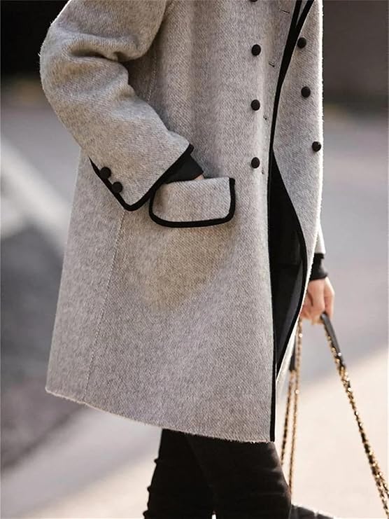 Vintage långärmad överrock för kvinnor