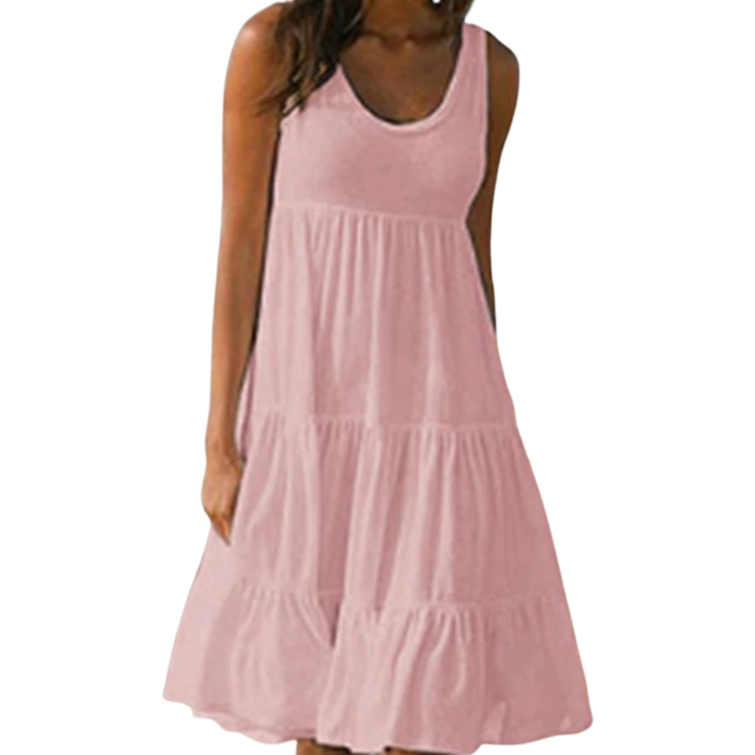 Boho-miniklänning med volanger för damer