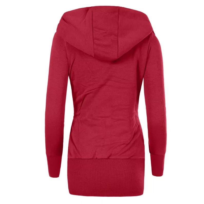 Fleece Cardigan med huva för kvinnor