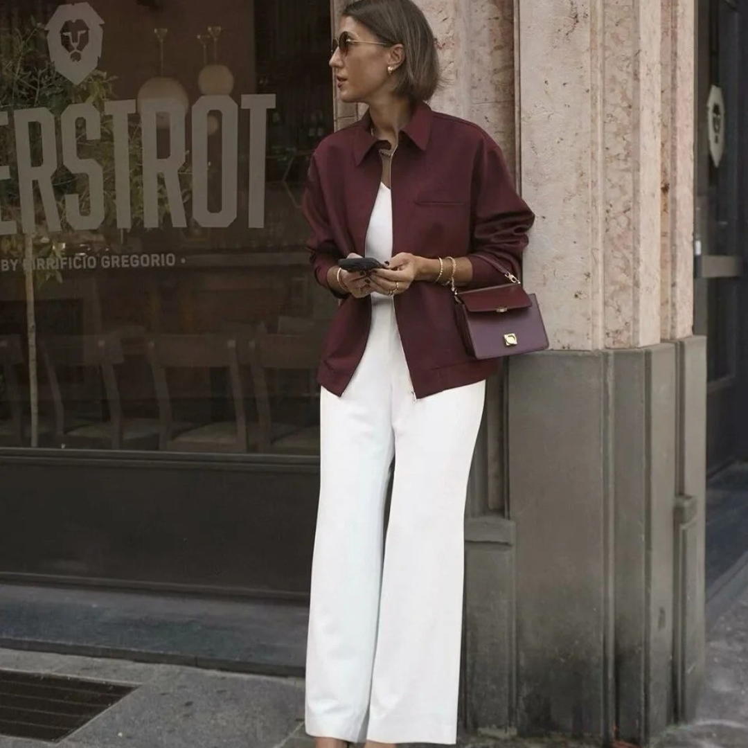 Damjacka med lös dragkedja i vintage-modell