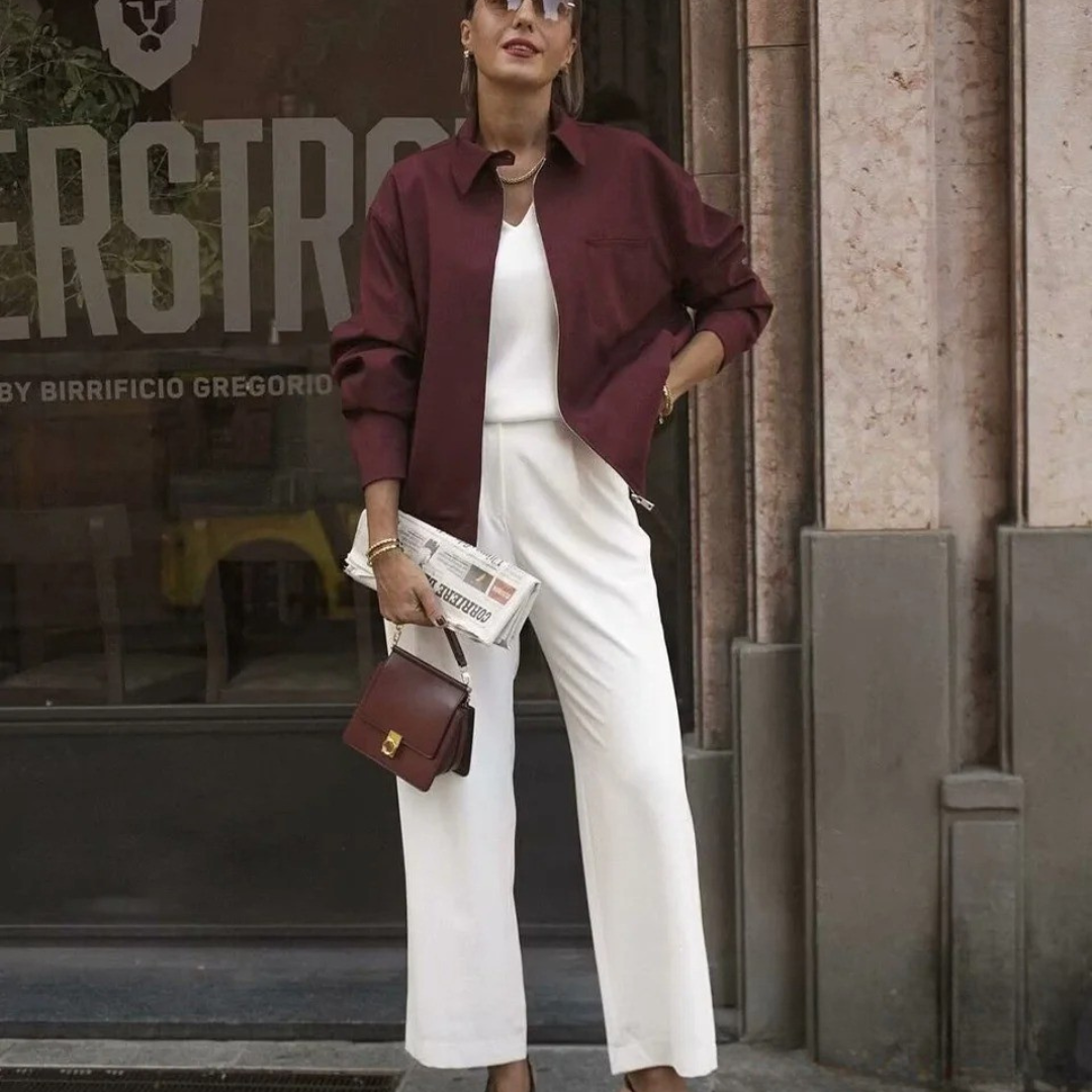 Damjacka med lös dragkedja i vintage-modell