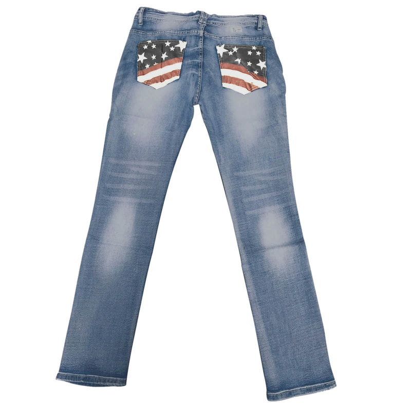 Jeans i denim med stöpsnitt