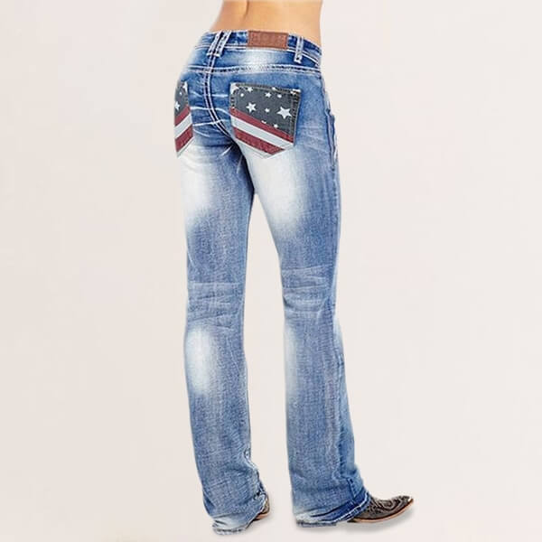 Jeans i denim med stöpsnitt