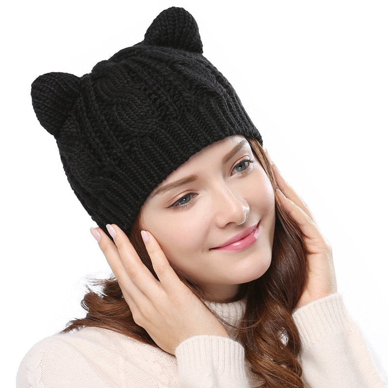 Katt öron mössa