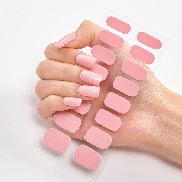 Solid Colors nagelklistermärken (16 tips/set)