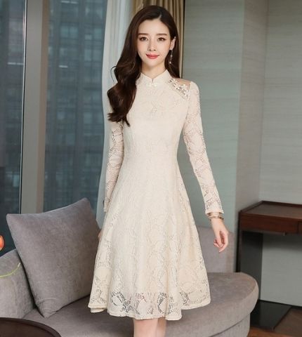 Kvinnor Spets Mini klänning