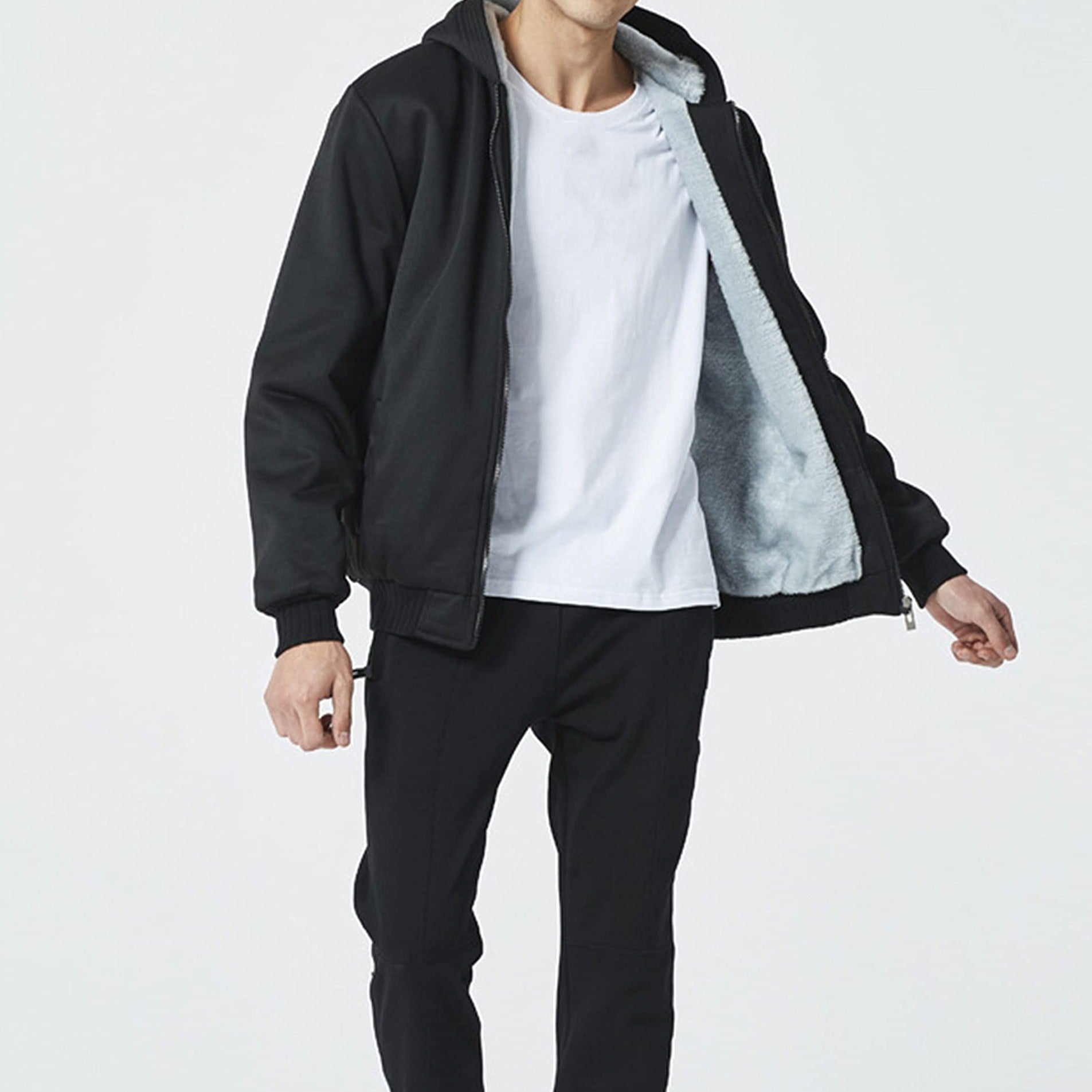 Män vinter fleece jacka