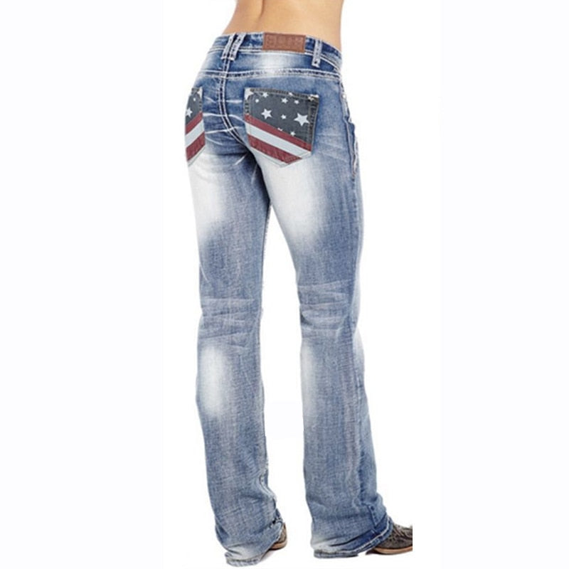 Jeans i denim med stöpsnitt